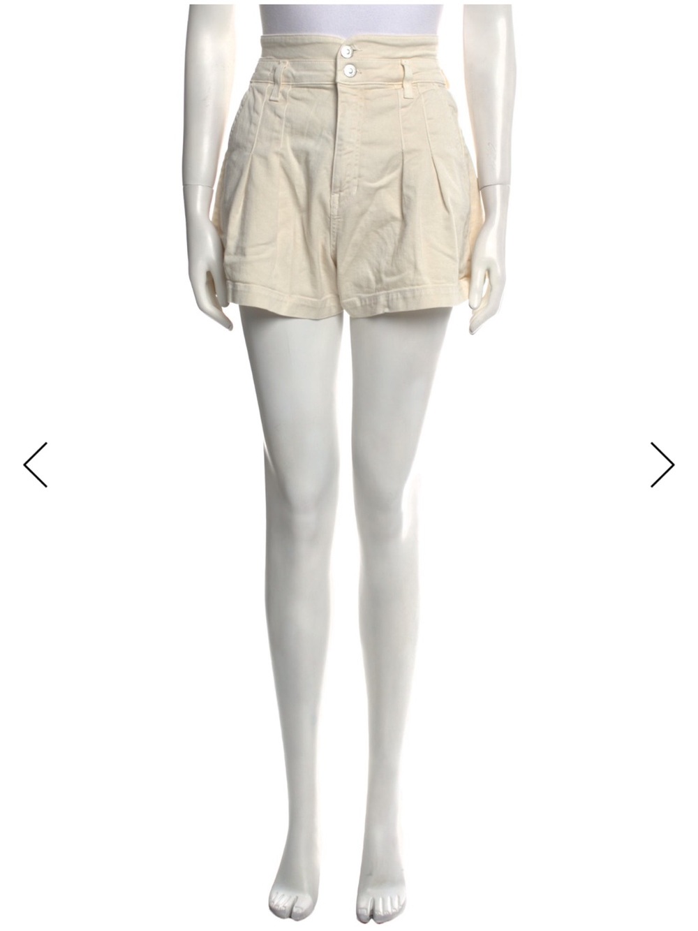 Veronica Beard Cream High-Waist Pleated Tailored Shorts